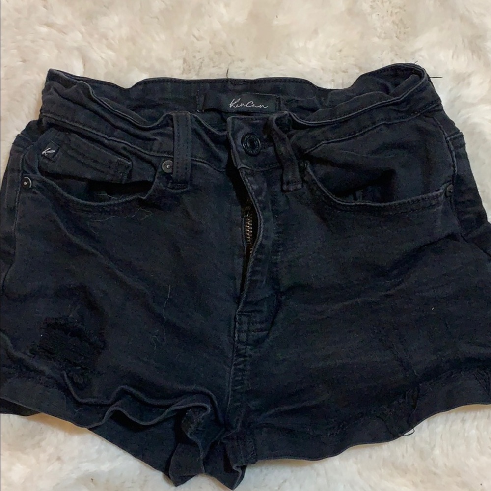 Black Denim Ripped shorts